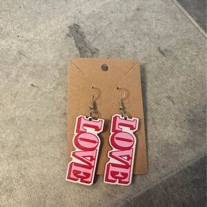 Love wood earrings